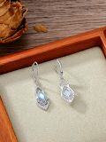wholesale 925 Sterling Silver 925 Blue Moonstone Leverback Dangle Drop Earrings for Women-0-3