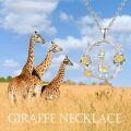 wholesale 925 Sterling Silver Yellow Crystal Giraffe Floral Round Pendant Necklace for Girls and Women Gifts-0-2