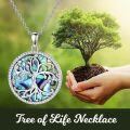 wholesale 925 Sterling Silver Abalone Shell Tree of Life Pendant Necklace-0-3