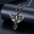 wholesale 925 Sterling Silver Guardian Angel Cross Pendant Necklace Catholic  for Men Women-0-4