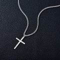 wholesale 925 Sterling Silver &  Cross Pendant with Braided Chain - Christmas/Birthday Gift for Him-0-3