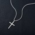 wholesale 925 Sterling Silver &  Cross Pendant with Braided Chain - Christmas/Birthday Gift for Him-0-3