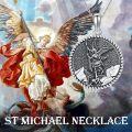 wholesale 925 Sterling Silver St. Jude Thaddeus Religious Medal Necklace for Men Women Boys Girls Catholic s 3D Angel Design with Cross and Crown of Thorns Charm Pendant Chain Set-0-5