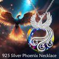 wholesale 925 Sterling Silver Rainbow Crystal Phoenix Pendant Necklaces Gifts for Women and Mom-0-2