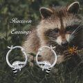wholesale 925 Sterling Silver Raccoon Huggie Hoop Earrings for Women Girls Mothers Day Gifts Jewelry-0-5