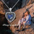 wholesale 925 Sterling Silver Blue Crystal Heart Locket Necklace for Women - Always in My Heart-0-59