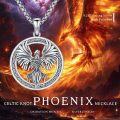 wholesale 925 Sterling Silver Round Celtic Knot Phoenix Heart Pendant Necklace for Women and Men-0-1