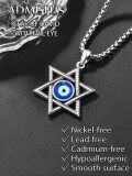 wholesale 925 Sterling Silver Evil Eye Star of David Pendant Necklaces for Men Women s-0-4