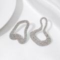 wholesale Silver Rhinestone Earrings Trendy Sparkly Asymmetric Drop Earrings for Party Prom Great Gifts for Women-0-6