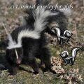wholesale 925 Sterling Silver Black and White Skunk Stud Earrings for Women-0-4