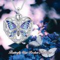 wholesale 925 Sterling Silver Butterfly Heart Locket Cremation Jewelry with Funnel and Fill Tool - Gold Plated 24 Chain (Memorial Ashes Holder)-0-1