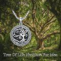 wholesale 925 Sterling Silver Tree of Life Pendant Necklace  Norse Viking Jewelry for Men & Women-0-4