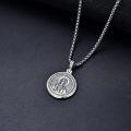 wholesale 925 Sterling Silver Oxidized Matte Orthodox Saint Pendant Necklace for Men & Women-0-2