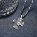wholesale 925 Sterling Silver Cross Pendant with Saint Benedict Design - 3D Relief Crucifix Charm Necklace for Men & Women-0-1