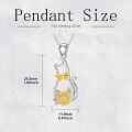 wholesale 925 Sterling Silver Sunflower Bowknot Cat Pendant Necklace for Women-0-2