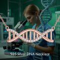 wholesale 925 Sterling Silver Cubic Zirconia Accent Gold Plated DNA Pendant Necklaces for Women Girls Gifts-0-9