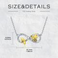 wholesale 925 Sterling Silver Infinity Love Bumblebee Heart Pendant Necklace for Women Mothers Wife Daughter Gifts Always in My Heart Jewelry Valentines Day Christmas Birthday Present-0-4