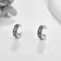 wholesale 925 Sterling Silver Norse Runes Viking Hoop Earring Wholesale - No Piercing Needed-0-2