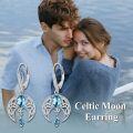 wholesale Sterling Silver Crystal Celtic Moon Dangle Earrings Birthstone Gift-0-35