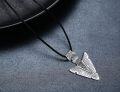 wholesale 925 Sterling Silver 925 Norse Dragon Head Arrowhead Pendant on Black Braided Leather Cord for Men-0-3