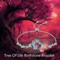 wholesale 925 Sterling Silver Tree of Life Bracelet for Women Birthstone Charm Gemstone Anniversary Birthday Christmas Gifts for Wife Mom-0-47