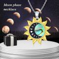 wholesale 925 Sterling Silver Sun Moon Phase Abalone Shell Two Tone Pendant Necklace-0-3