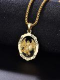 wholesale 925 Sterling Silver & 24K Gold Plated Saint Michael Protect Us Angel Cross Pendant Necklace for Men/Women-0-2