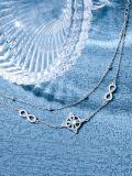 wholesale 925 Sterling Silver Infinity Starfish Anklet with Moonstone and Cubic Zirconia for Women-0-3