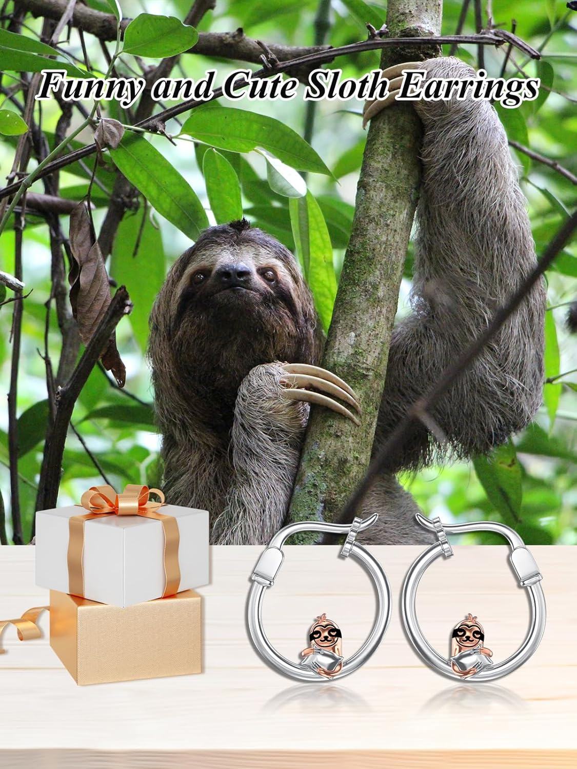 Sterling Silver Animal Hoop Earrings Sloth Panda Koala Axolotl Cat Corgi-0-5