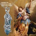 wholesale 925 Sterling Silver Saint Michael Archangel Teal Crystal Point Pendant Necklace-0-2