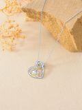 wholesale Sterling Silver Heart Pendant Necklace for Father Daughter-0-3