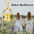 wholesale 14k Gold Heart Pendant Necklace Wholesale With Sunflower And Two Figures Design-0-1