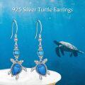 wholesale 925 Sterling Silver Blue Turquoise Turtle Drop Earrings-0-1