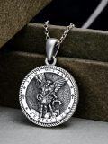 wholesale 925 Sterling Silver Saint Michael Religious Medal Pendant Necklace for Women and Men-0-3