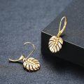 wholesale Gold 925 Sterling Silver Monstera Leaf Palm Frond Dangle Earrings for Women Girls Fashion Jewelry-0-1