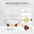 wholesale 925 Sterling Silver Daisy & Ladybug Charm Bracelet - Hypoallergenic Animal s for Women-0-4