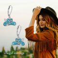wholesale 925 Sterling Silver Turquoise Cactus Cowboy Boots Shape Drop Earrings Gift for Her-0-4