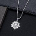 wholesale Sterling Silver Stone Zodiac Necklace 12 Constellation Horoscope Pendant-0-53