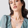 wholesale 925 Sterling Silver Cute Axolotl Heart Pendant Necklace With Rose Gold Cz Crystals-0-5