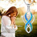 wholesale Sterling Silver Opal Celtic Knot Necklace Infinity Heart Pendant for Women-0-11