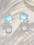 TOUPOP Sterling Silver Moonstone Butterfly Stud Earrings Dainty Jewelry Gifts-0-1