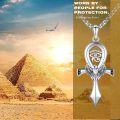 wholesale 925 Sterling Silver Ancient Egypt Eye of Horus Scarab Cross Pendant Necklaces for Women and Men-0-1