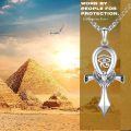 wholesale 925 Sterling Silver Ancient Egypt Eye of Horus Scarab Cross Pendant Necklaces for Women and Men-0-1