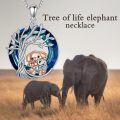 wholesale 925 Sterling Silver Giraffe & Tree of Life Blue Crystal Pendant Necklace-0-8