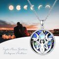 wholesale 925 Sterling Silver Abalone Shell Triple Moon Goddess Pendant Necklace-0-1
