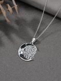 wholesale 925 Sterling Silver Black Onyx Tree of Life Crescent Moon Pendant Necklace for Women-0-4