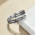 TOUPOP Sterling Silver & Daisy Ring Vintage Feather Jewelry For Women-0-4