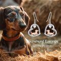 wholesale 925 Sterling Silver Birthstone Dachshund Earrings Cute Dog Dangle Jewelry Gifts for Women Lovers-0-1