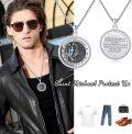 wholesale 925 Sterling Silver Saint Michael Pendant Necklace with Blue Enamel Shield Protection Charm for Men & Women Christian Gifts-0-4