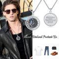 wholesale 925 Sterling Silver Oxidized Saint Michael Archangel Rotating Medal Pendant Necklace-0-4